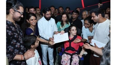 Om Creations Trust Students Honoured by Deputy CM of Maharashtra in Presence of Aamir Khan and Shaina NC